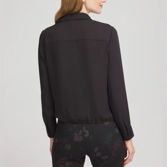 Chico's Black Draped Blouse - Picture 3 of 4